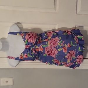 Oh Baby by Motherhood Shirred Floral Maternity Tankini Top w/ Adjustable Straps